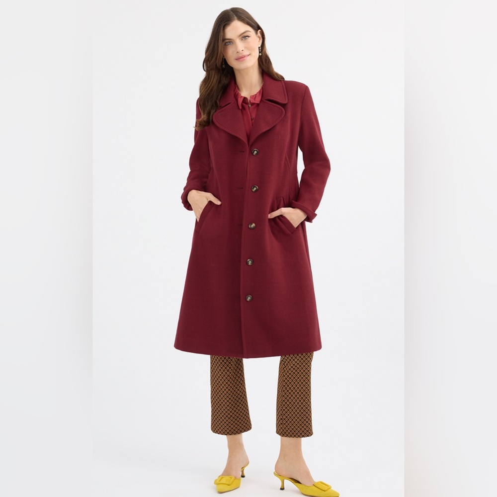 NWT Cabi 4672 KNEE-LENGTH RED PEACOAT Coming In Hot Topper Size M